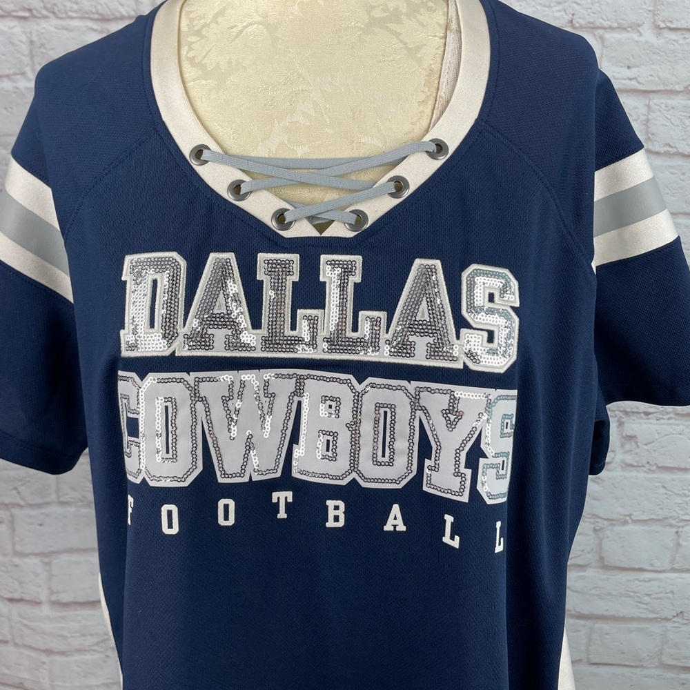 Dallas Cowboys Sparkle Lace-Up Jersey Size 2X - Picture 5 of 6